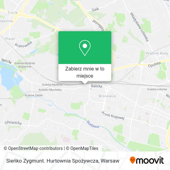 Mapa Sieńko Zygmunt. Hurtownia Spożywcza