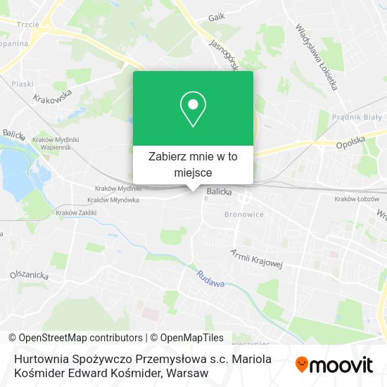 Mapa Hurtownia Spożywczo Przemysłowa s.c. Mariola Kośmider Edward Kośmider