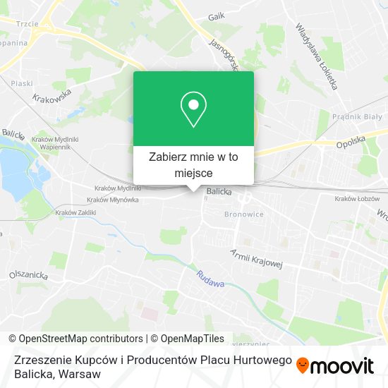 Mapa Zrzeszenie Kupców i Producentów Placu Hurtowego Balicka