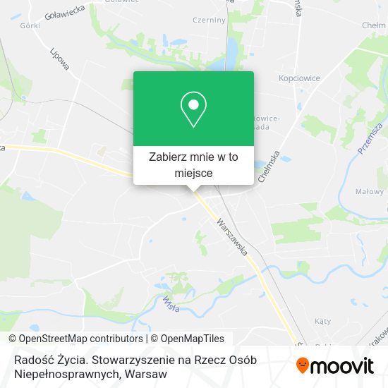 Mapa Radość Życia. Stowarzyszenie na Rzecz Osób Niepełnosprawnych