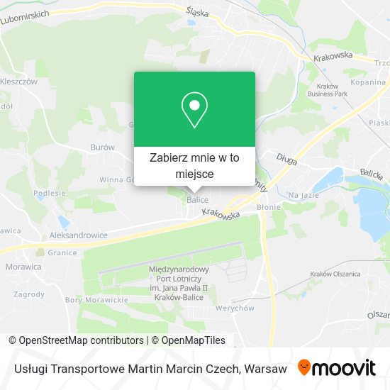 Mapa Usługi Transportowe Martin Marcin Czech