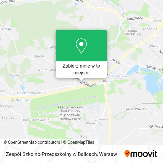 Mapa Zespół Szkolno-Przedszkolny w Balicach