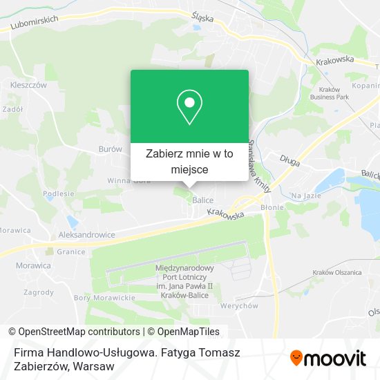 Mapa Firma Handlowo-Usługowa. Fatyga Tomasz Zabierzów