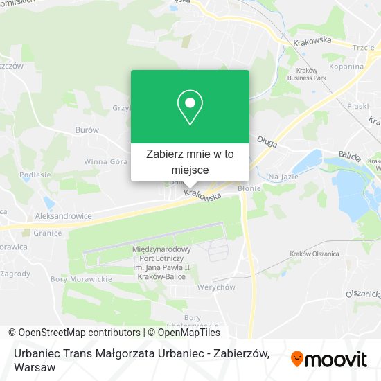 Mapa Urbaniec Trans Małgorzata Urbaniec - Zabierzów