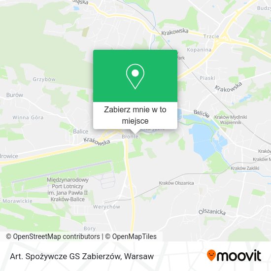 Mapa Art. Spożywcze GS Zabierzów