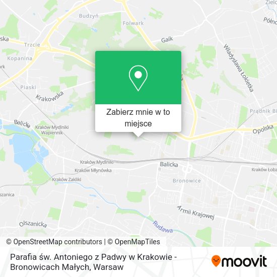 Mapa Parafia św. Antoniego z Padwy w Krakowie - Bronowicach Małych