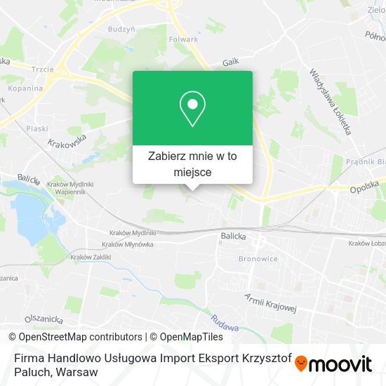 Mapa Firma Handlowo Usługowa Import Eksport Krzysztof Paluch