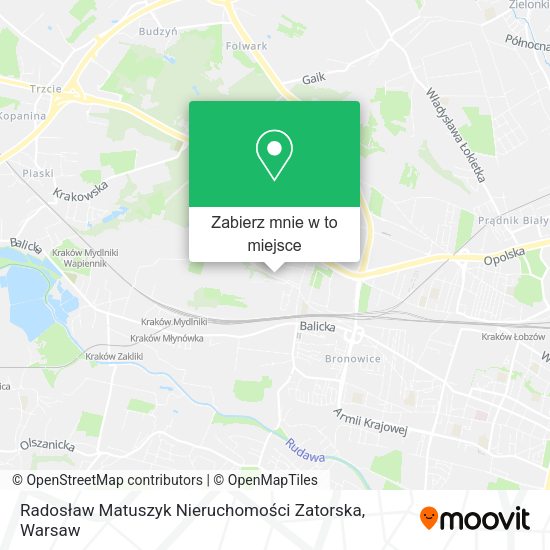 Mapa Radosław Matuszyk Nieruchomości Zatorska