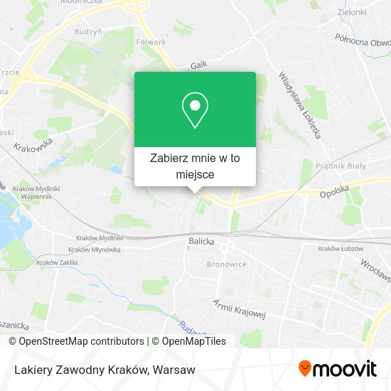 Mapa Lakiery Zawodny Kraków