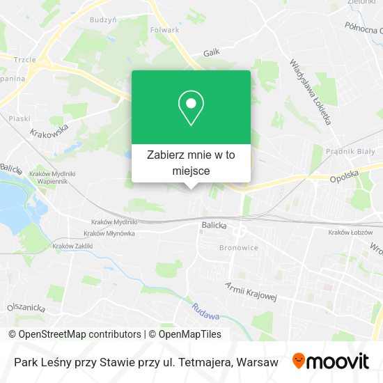 Mapa Park Leśny przy Stawie przy ul. Tetmajera