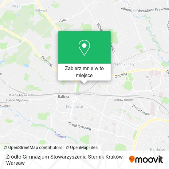 Mapa Źródło Gimnazjum Stowarzyszenia Sternik Kraków