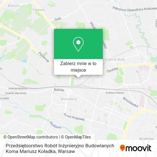 Mapa Przedsiębiorstwo Robót Inżynieryjno Budowlanych Koma Mariusz Koładka