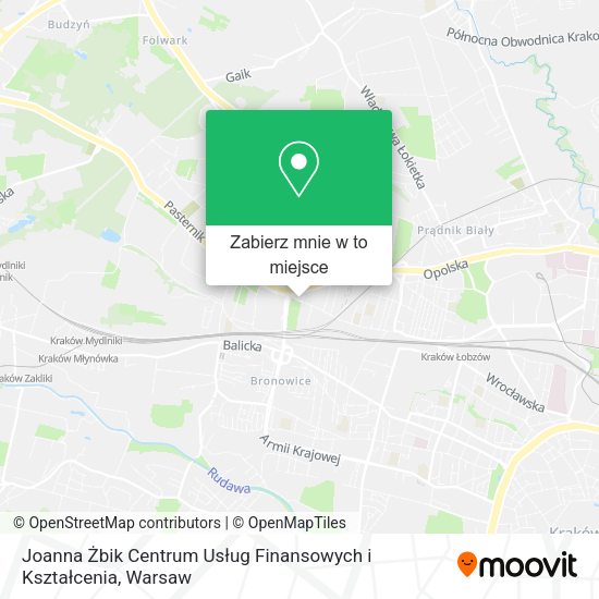 Mapa Joanna Żbik Centrum Usług Finansowych i Kształcenia