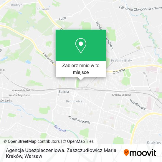 Mapa Agencja Ubezpieczeniowa. Zaszczudłowicz Maria Kraków