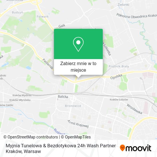 Mapa Myjnia Tunelowa & Bezdotykowa 24h Wash Partner Kraków