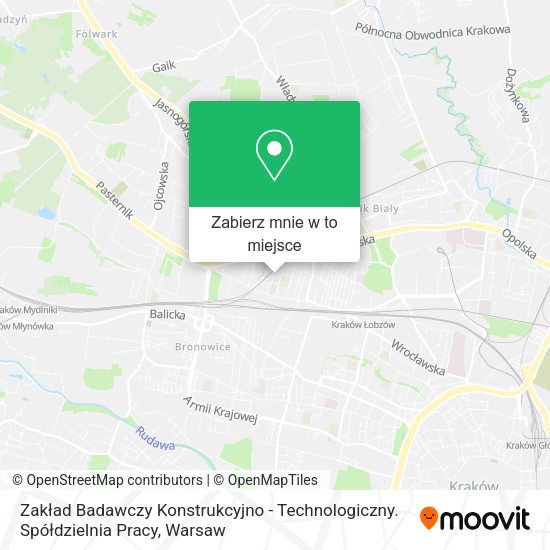 Mapa Zakład Badawczy Konstrukcyjno - Technologiczny. Spółdzielnia Pracy