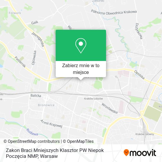 Mapa Zakon Braci Mniejszych Klasztor PW Niepok Poczęcia NMP