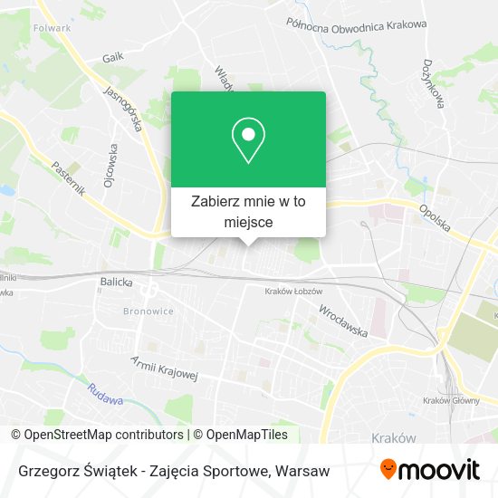 Mapa Grzegorz Świątek - Zajęcia Sportowe