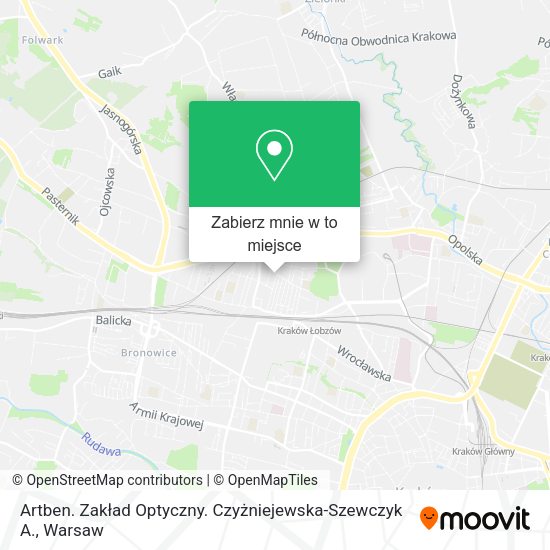 Mapa Artben. Zakład Optyczny. Czyżniejewska-Szewczyk A.