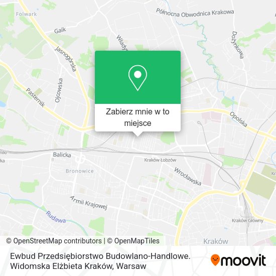 Mapa Ewbud Przedsiębiorstwo Budowlano-Handlowe. Widomska Elżbieta Kraków