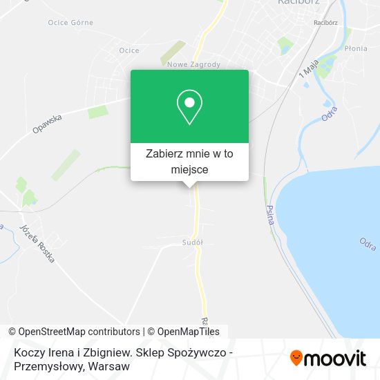 Mapa Koczy Irena i Zbigniew. Sklep Spożywczo - Przemysłowy