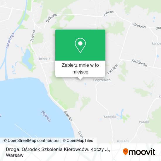 Mapa Droga. Ośrodek Szkolenia Kierowców. Koczy J.