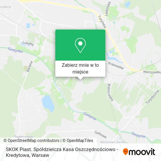 Mapa SKOK Piast. Spółdzielcza Kasa Oszczędnościowo - Kredytowa