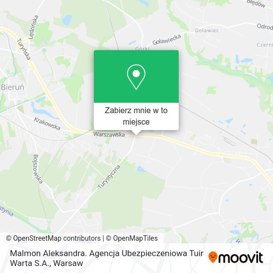 Mapa Malmon Aleksandra. Agencja Ubezpieczeniowa Tuir Warta S.A.