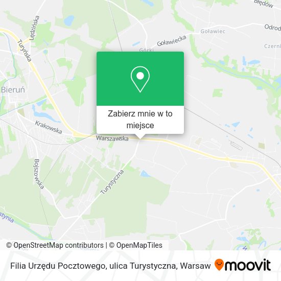 Mapa Filia Urzędu Pocztowego, ulica Turystyczna