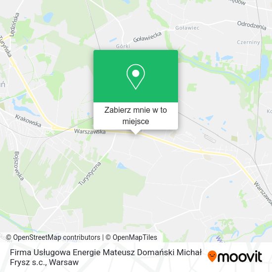 Mapa Firma Usługowa Energie Mateusz Domański Michał Frysz s.c.