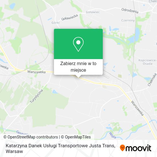 Mapa Katarzyna Danek Usługi Transportowe Justa Trans