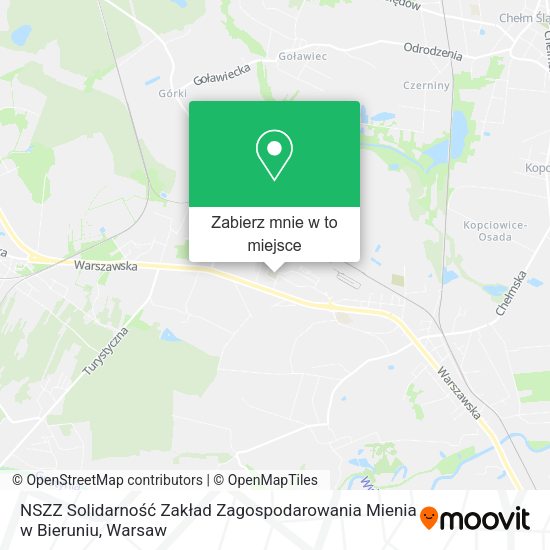 Mapa NSZZ Solidarność Zakład Zagospodarowania Mienia w Bieruniu