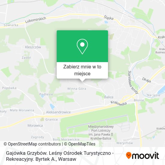 Mapa Gajówka Grzybów. Leśny Ośrodek Turystyczno - Rekreacyjny. Byrtek A.