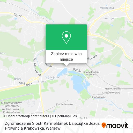 Mapa Zgromadzenie Sióstr Karmelitanek Dzieciątka Jezus Prowincja Krakowska