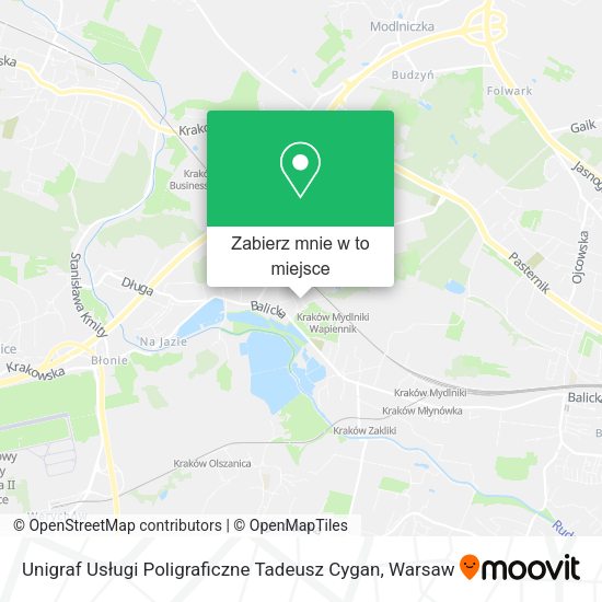 Mapa Unigraf Usługi Poligraficzne Tadeusz Cygan