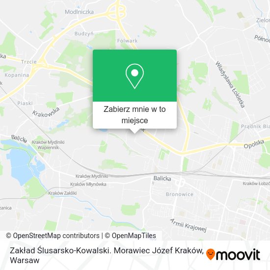 Mapa Zakład Ślusarsko-Kowalski. Morawiec Józef Kraków