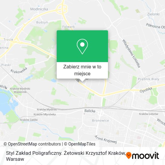 Mapa Styl Zakład Poligraficzny. Żetowski Krzysztof Kraków