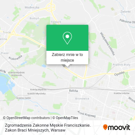 Mapa Zgromadzenia Zakonne Męskie Franciszkanie. Zakon Braci Mniejszych