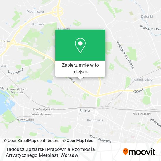 Mapa Tadeusz Zdziarski Pracownia Rzemiosła Artystycznego Metplast