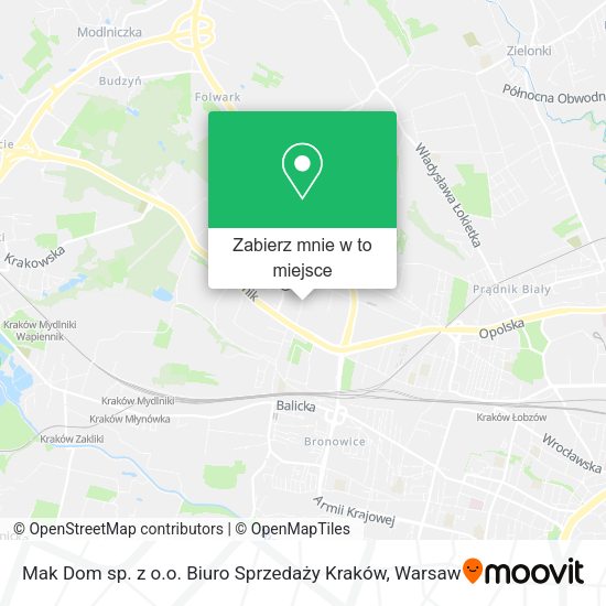 Mapa Mak Dom sp. z o.o. Biuro Sprzedaży Kraków