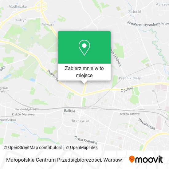 Mapa Małopolskie Centrum Przedsiębiorczości