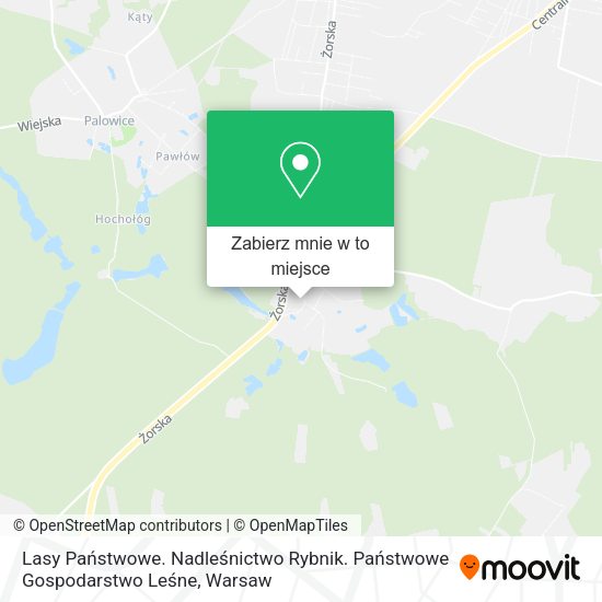 Mapa Lasy Państwowe. Nadleśnictwo Rybnik. Państwowe Gospodarstwo Leśne