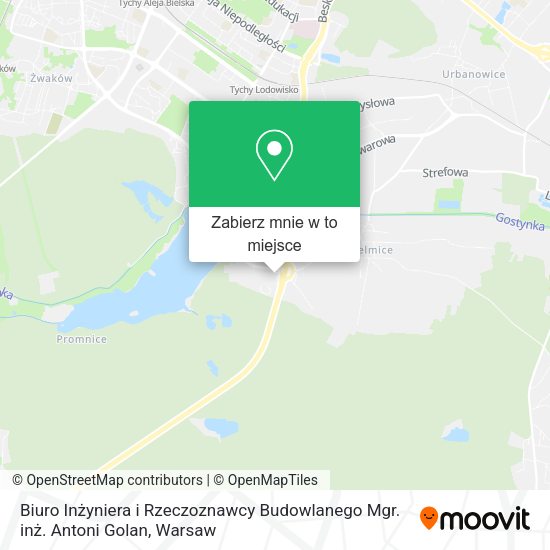 Mapa Biuro Inżyniera i Rzeczoznawcy Budowlanego Mgr. inż. Antoni Golan