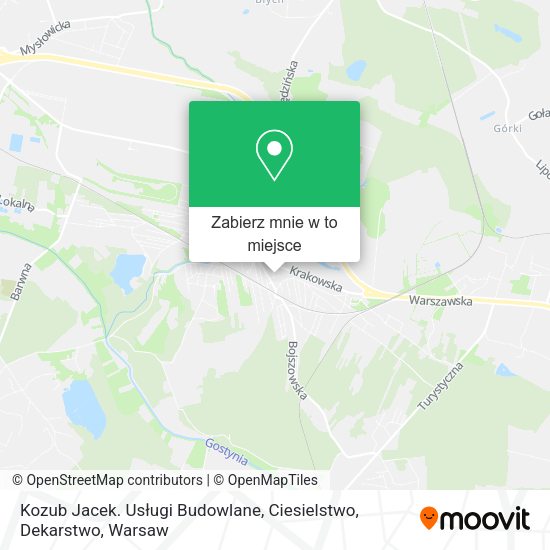 Mapa Kozub Jacek. Usługi Budowlane, Ciesielstwo, Dekarstwo