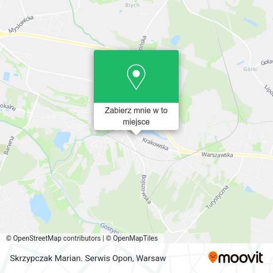 Mapa Skrzypczak Marian. Serwis Opon