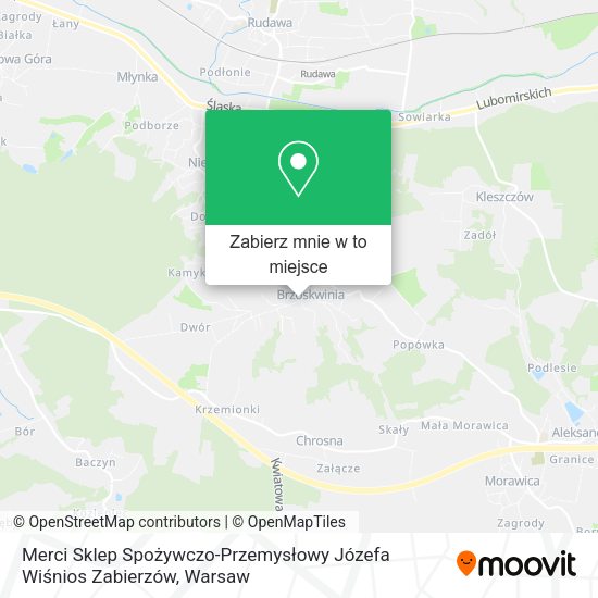 Mapa Merci Sklep Spożywczo-Przemysłowy Józefa Wiśnios Zabierzów