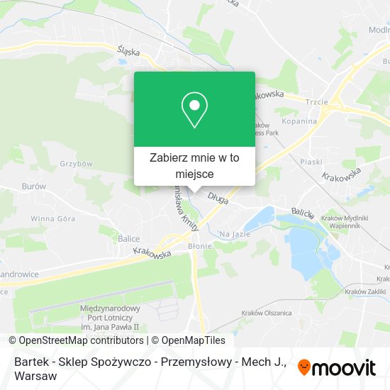 Mapa Bartek - Sklep Spożywczo - Przemysłowy - Mech J.