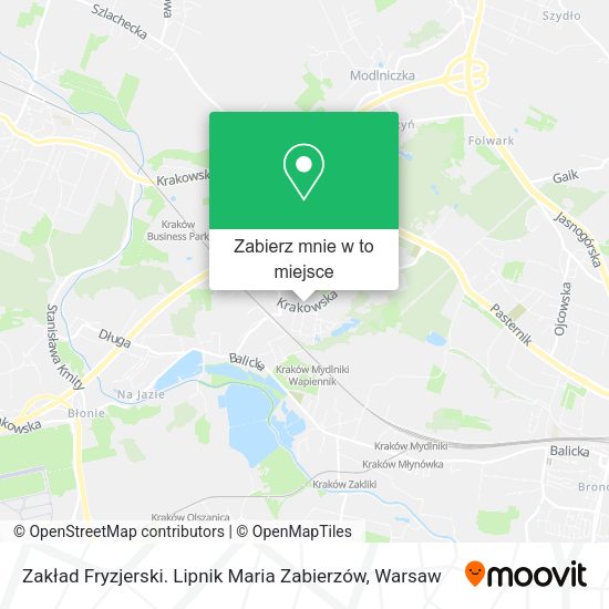 Mapa Zakład Fryzjerski. Lipnik Maria Zabierzów