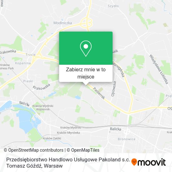 Mapa Przedsiębiorstwo Handlowo Usługowe Pakoland s.c. Tomasz Góźdź