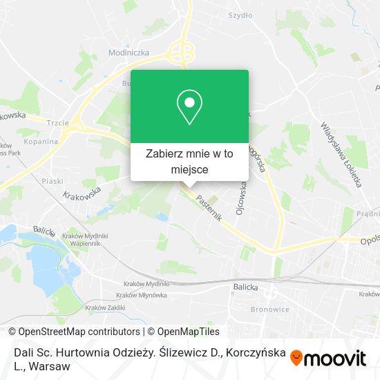 Mapa Dali Sc. Hurtownia Odzieży. Ślizewicz D., Korczyńska L.